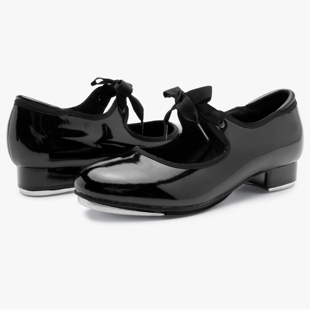Balera Black Beginner Tap Shoes for Girls Size 2.5